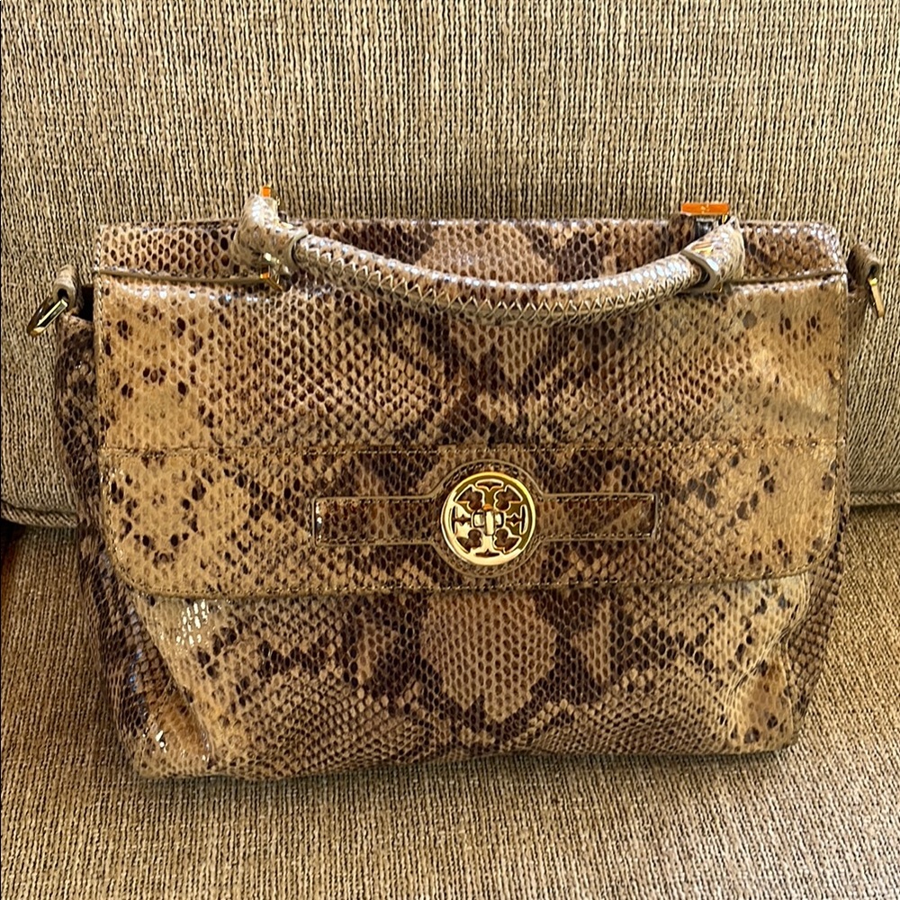 Tory Burch Brown Python Print Bag - image 1